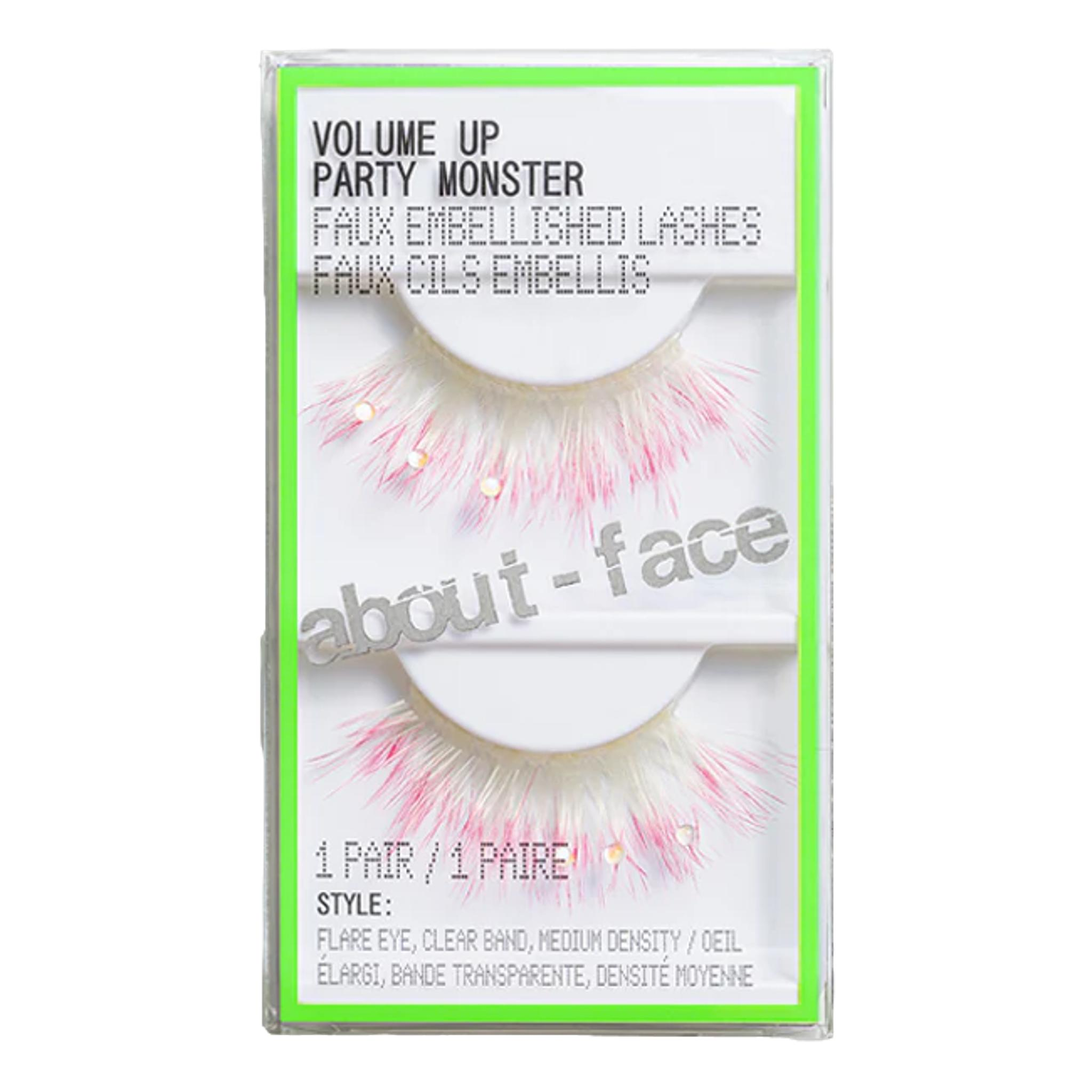 about-face VOLUME UP High drama faux lashes, PARTY MONSTER